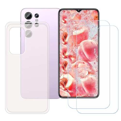 �pGUYAHANYER�P�[�X �K�p���� Oukitel C1 Plus (6.52") + [2��]�����K���X�X�N���[���ی�t�B���� �A�������ȃ\�t�g�V���R���P�[�X�ی�TPU�J�o�[�̃P�[�X�J�o�[