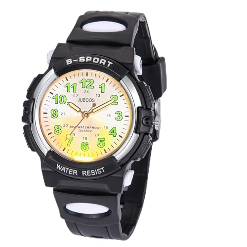 Juboos Neue 7-Farbige Kinderuhren, Kinderuhr Jungen Mädchen Analog Quartz Uhr mit Armbanduhr Kautschuk Wasserdicht Outdoor Sports Uhren 5-16