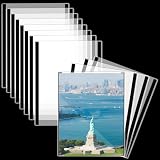 12 PCS Magnetic Sign Holder 8 1/2" x 11" Rigid Sheet Protectors Clear Magnetic Fridge Paper Holder Plastic Heavy Duty Protector Frame for Picture Poster Display