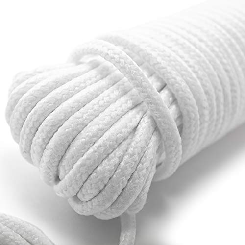 Smart Design All Purpose Weather Resistant Clothesline - Flexible Braided Cord - For Hanging, Drying, Clothing, & Linens - Home Organization (1 Line X 50 Feet) [White] #TOP2