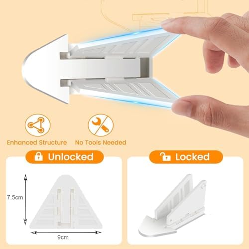 Joyzzz Pencere Güvenlik Kilitleri, 4 Adet Bebek Çocuk Güvenlik Ürünleri Kitleri Kilitler, Bebek Prova Pencere Kapı Kilitleri Çocuk Veranda Dolap Kapıları için Sürgülü Pencere Kilitleri - Görsel 6