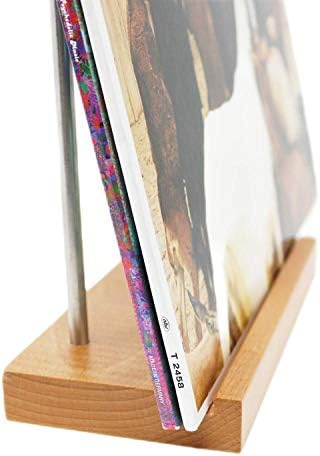 BIG FUDGE Wooden Vinyl Record Holder - Now Playing LP Stand Made From Beech Wood - Display Your Favourites