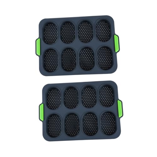 COLLBATH 2pcs Silicone Bread Molds Small French Roll Baking Mold Non-stick Food-grade Cake and Bread Molding Diy Baking Kitchen Accessory