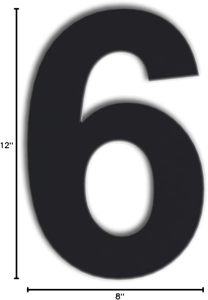 QT Modern House Number - SUPER LARGE 12 Inch BLACK - Stainless Steel (Number 6 Six / 9 Nine), Floating Appearance, Easy to Install and Made of Solid 304