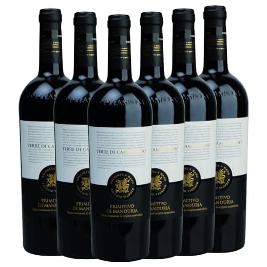 Primitivo di Manduria DOC Terre di Campo Sasso Rotwein 6 x 0,75l VINELLO - 6 x Weinpaket inkl. kostenlosem VINELLO.weinausgießer