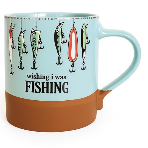Blue Sky Ceramic Fish Mug, 18 oz