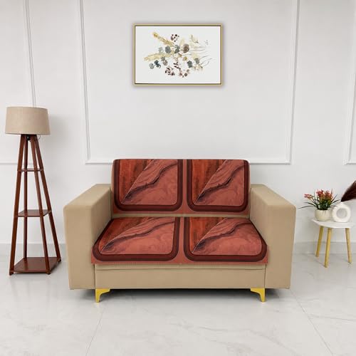 Image of Homerz Premium 'Luxe Series' Holland Velvet Sofa Cover | Smooth Finish | Anti-Skid Fleece Backing | Soft Touch Couch Protector for Living Room (Urban Dune, 2 Seater, Seat Cover with Backrest)