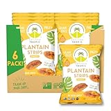 ARTISAN TROPIC Plantain Strips Naturally Sweet - 6 Pack, 4.5oz - Vegan, Paleo, Gluten Free Chips – Whole 30 Approved Foods Non-GMO Healthy Snack for Lunches, Dipping, Parties - Baked Banana Chips