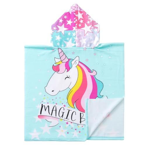 Image of NovForth Kids Beach Towel for Boys Girls, Hooded Bath Towel Wrap, Toddler Pool Towel with Hood