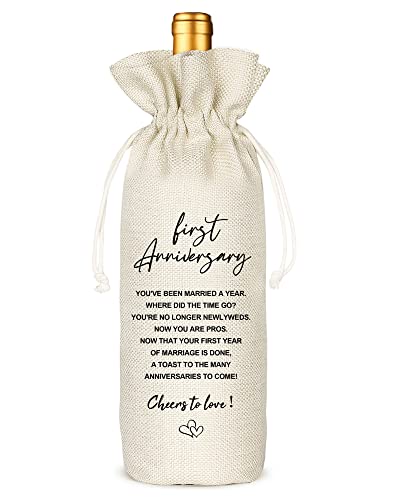 Socive Wedding Wine Bag, Wedding Gift First Anniversary, Personalized Wedding