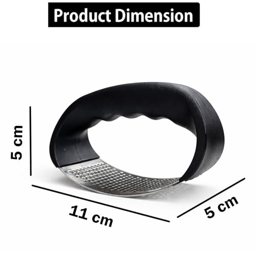 Image of Signamio Garlic Crusher Mini Hand Press Chopper for Effortless Garlic Preparation, Durable and Easy to Clean Kitchen Essential - DN-2 Black