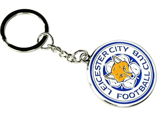 FOCO Leicester City Football Club Metal Crest Keyring, Official Merchandise