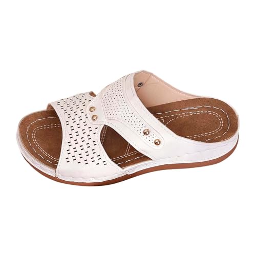 Sandales sabots confortables en veau pour femme adaptés aux pieds larges pour l'été