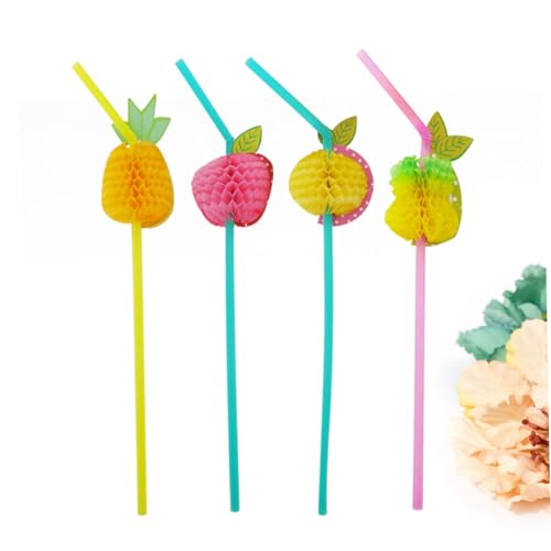 FOMIYES 24 pitillos plásticos 3D desechables coloridos miniatura 6