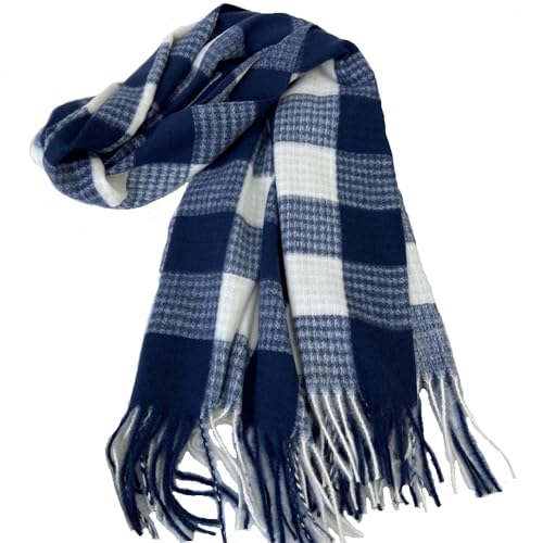 Women's warm winter scarf fashionable long Pashmina Cashmere shawl tassel soft warm knitted plaid scarf gift