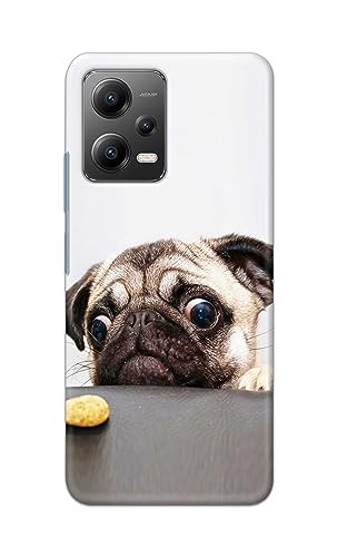 Image of PRINTFIDAA� Printed Hard Back Cover Case for Mi Poco X5 5G Back Cover (Pug Dog) -2808