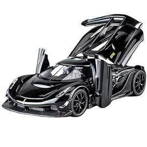 Therina Toy Cars Model Jesko Black Alloy Collectibles Die-cast Vehicles with Sound and Light