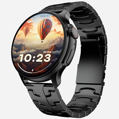 GOBOULT Crown R Pro 2 Smartwatch 1.43''HD AMOLED Display,BT Calling 5.2,600Nits Brightness,IP67,150+Watchfaces, 120+Sports Modes, AI Voice Assistant, SpO2 Monitoring(Charcoal Black)