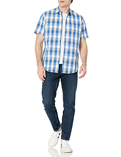 Image of Amazon Essentials Men's Regular-Fit Short-Sleeve Poplin Shirt, Collared, Washed