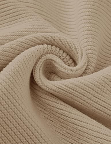 Image of ZESICA Women's Crew Neck Long Lantern Sleeve Fall 2026 Casual Loose Ribbed Knit Solid Soft Pullover Sweater Tops