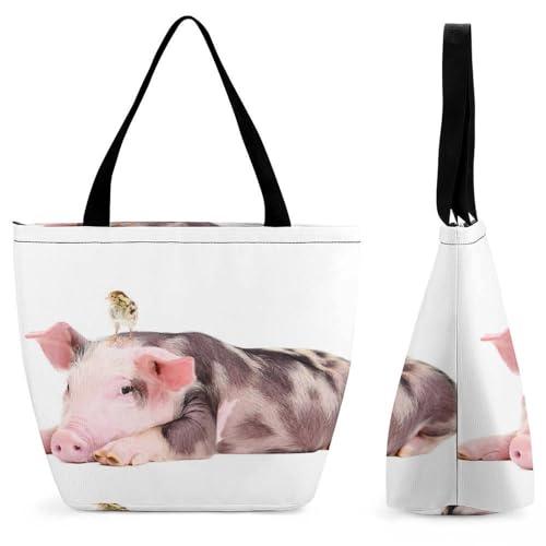 Sac à bandoulière cochon et poussin résistant pour le shopping quotidien