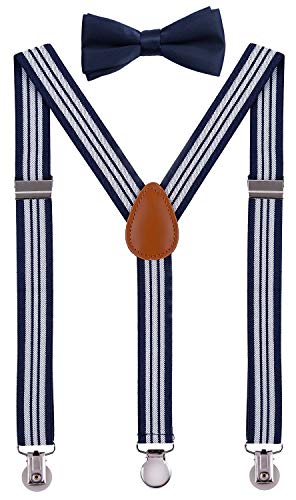 SUNNYTREE Baby Boy's Suspenders Adjustable Y Back with Bow Tie Set 24 inches