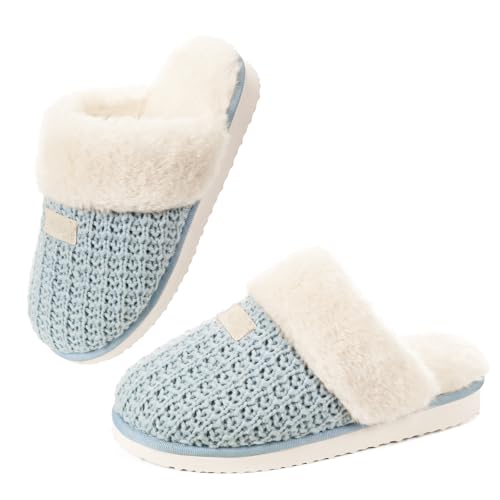 Image of OOW Cozy House Slippers for Women with Memory Foam Fuzzy Shoes for Indoor