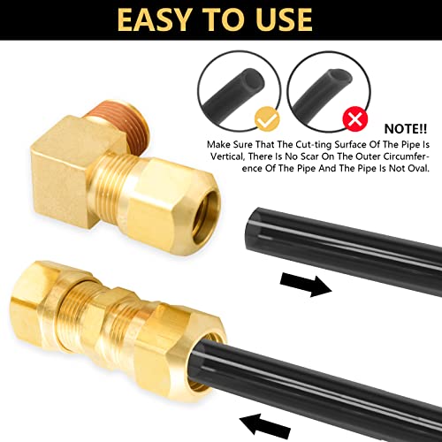 44Pcs Dot Air Brake Line Fittings, 1/4 3/8 1/2 1/8 5/8" Brass Dot Air Nylon Tubing Fittings Assortment Kits For Industrial Use Or Trucks Trailers #TOP3