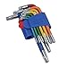 AB Tools 9pc Short Star Torx Tamper Proof Torx Keys Multicoloured with Holder T10 â€“ T50