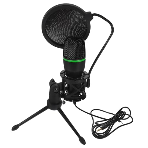 Microphone à condensateur USB avec support de table noir et câble pour streaming PC et gaming