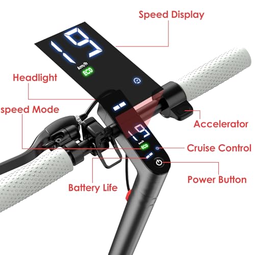 Miniatura 6 de Patinete Eléctrico, Neumáticos Sólidos De 8.5 , 25 Km H, Motor De 350w, Autonomía De 35 Km, Patinete Eléctrico Para Adultos Con Sistema De Frenado Dual, Control Por App