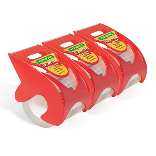 Cinta de embalaje con dispensador, cinta de embalaje transparente sin ruido para envíos, cinta adhesiva de sellado fuerte, cintas industriales para almacenamiento, 1.97 pulgadas x 33 yardas, núcleo de