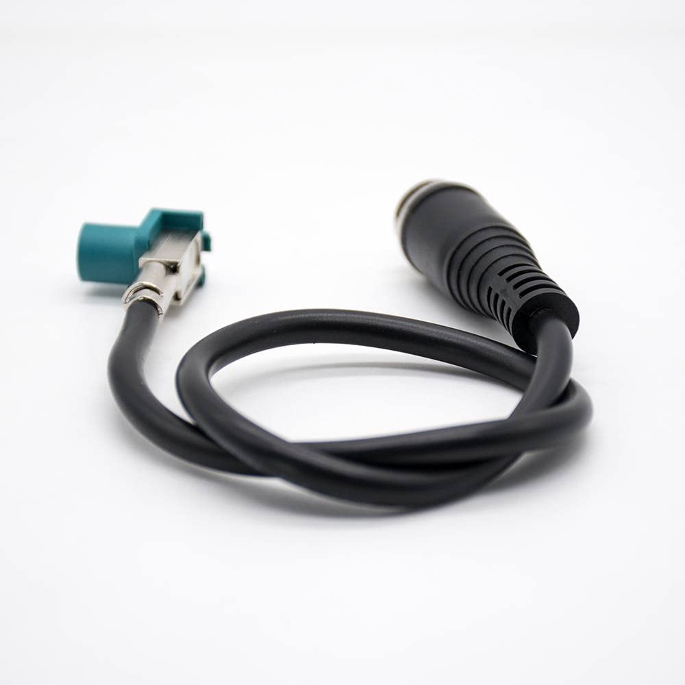 Fakra Z Type HSD Right Angle Female to Straight GX12 4 Pin Male Cable 0.3M