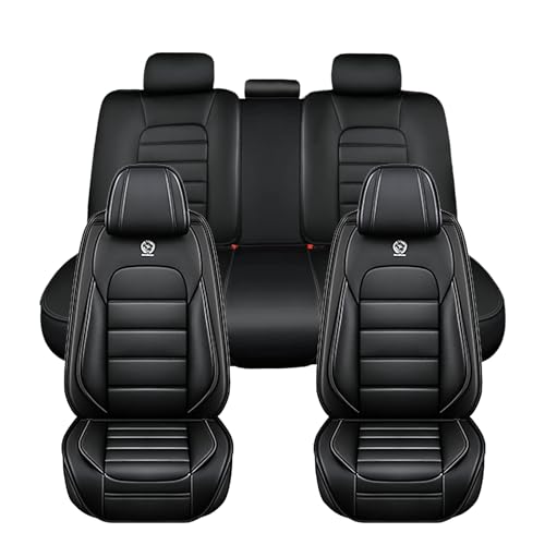 Image of Universal Car Seat Covers for Honda Fit 2007-2020 Anti-Slip Seat Covers,Waterproof Faux Leather Full Coverage Car Seat Protectors Interior Accessories(5Pcs Standard /Black)