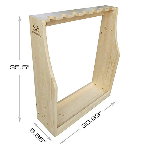 Rush Creek Creations Unisex Adult Realtree Sporting Floor Reatlree Solid Pine Freestanding 7 Rifle Shotgun Storage Rack Easy Assembly, Tan, 0 Us #TOP4