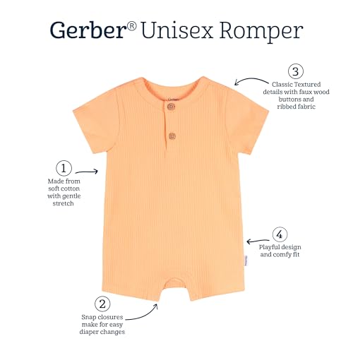 Image of Gerber Baby Short Sleeve Romper