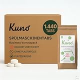 Kuno Spülmaschinentabs 1.440 Stück | Business Vorratspack | Ecocert zertifiziert, ohne Plastikfolie, platzsparend & nachhaltig – perfekt für Büro, Hotels & Gastronomie