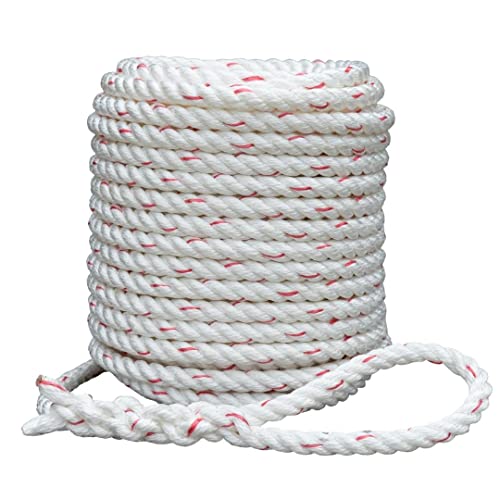 Arborist Bull Rope | High Strength Polyester | Tree Hoist Rigging Line | 1/2 inch x 100 feet, 1 Eye Splice