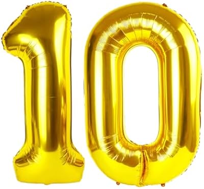 Gold Number Balloons for Birthday Celebrations