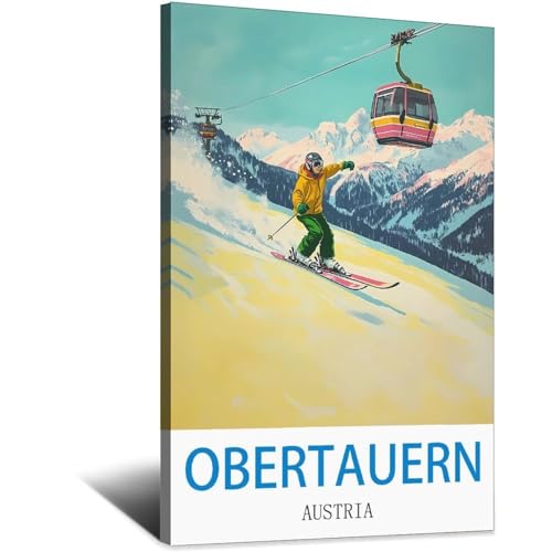Poster Obertauern Autriche vintage imprimé d'art rétro format de 20 x 30 cm