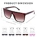 DYSAKER Square Oversized Sunglasses for Women Men Trendy Flat Top Fashion Shield Shades, Bright Tortoiseshell Double Tea Lenses