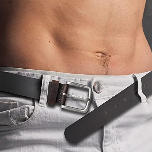 Amazon Brand - Eono Leather Belts for Men - Mens Belt for Ratchet Dress with Anti Scratch Buckle Box Packing (130cm (waistline:33"-44")