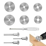 Stalora 10pcs Mini Disques de Scie Circulaire pour Dremel, 3pcs Clous + Tournevis, HSS, Accessoires Bois Métal Coupe Perceuse Multifonction Scie à Onglet Rechange Électrique Verre et Béton