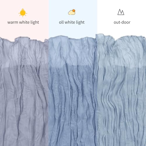 ACSUIT 6 Pack Dusty Blue Cheesecloth Table Runner, 17 x 108 inch, Semi Sheer Boho Cheese Cloth Fabric Table Runner Bulk for Wedding, Birthday, Party, Holiday, Home Decor (Dusty Blue) by ACSUIT - Used condition - Image 7