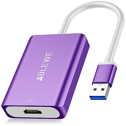Adaptador USB a HDMI convertidor de video con audio para PC y Mac OS morado
