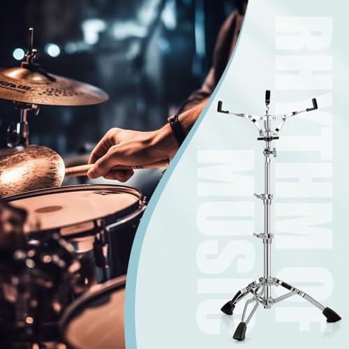 TENTOTEN Snare Drum Stand, Sitting & Standing Snare Drum Stand Height Adjustable 19" to 39", Double-braced Snare Stand Fit for 10" to 14" Snare Drum & Drum Pad, Concert Drum Stand for Drummers - Image 5