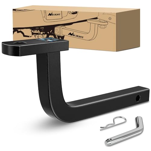 Nilight Trailer Hitch Ball Mount with 1/2' Hitch Pin Clip Fits 1-1/4 Inch Receiver 3,500 lbs 3/4 Inch Hole 5 Inch Rise,