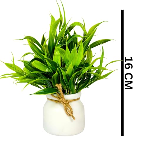 Image of Dekorly Artificial Pot Flowers Small Fake Plants with Pot Mini Potted Plants for House Office Tabletop Decoration Indoor (Pack of 4)