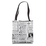 victorian newspaper antique french black white Tote Bag