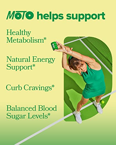 Moto Metabolism Support For Women - Support Natural Energy And Balance Blood Sugar Levels, With Egcg, Green Tea Extract, Chromium, And Vitamin B12 – Vegan And Sugar Free Capsules, 60 Count (Pack Of 1) #TOP1